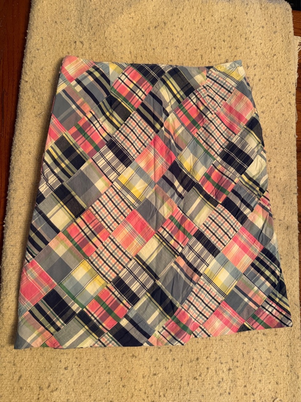 Brooks Brothers Pink Multi Plaid Patchwork A-Line Skirt